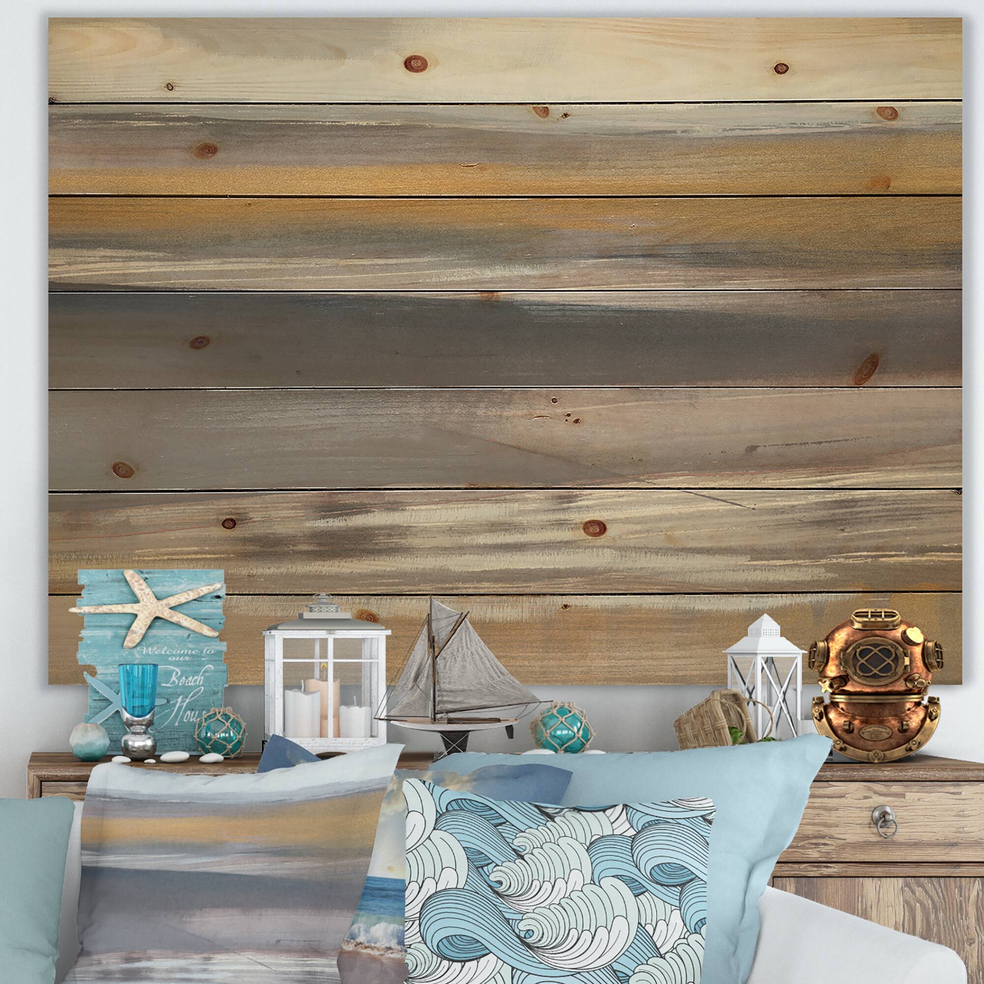 Designart - Misty Grey Beach